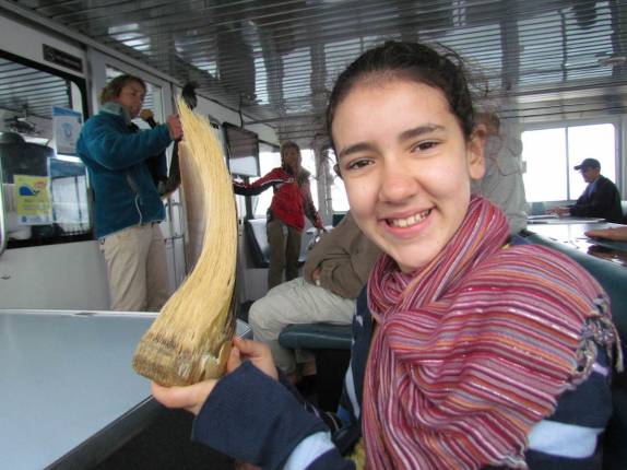 No barco de avistamento de baleias, no Acadia National Park, no Maine, nos Estados Unidos